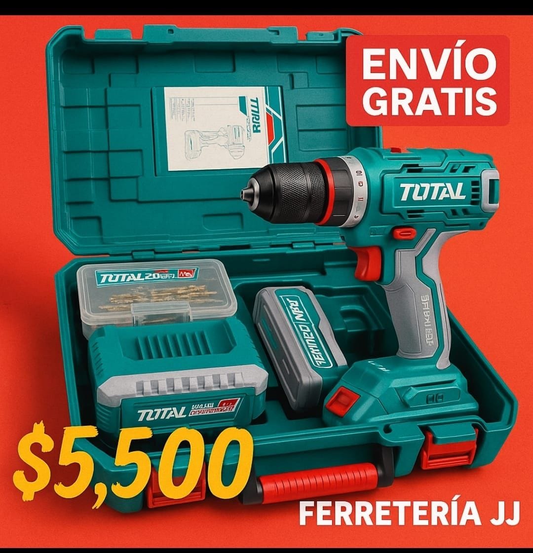 Taladro inalámbrico TOTAL con kit